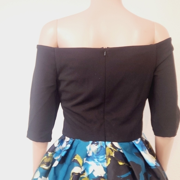 BESTY & ADAM Caipirinha Cocktail Blue & Black Mini Dress With Pockets Size 10 - Picture 7 of 12